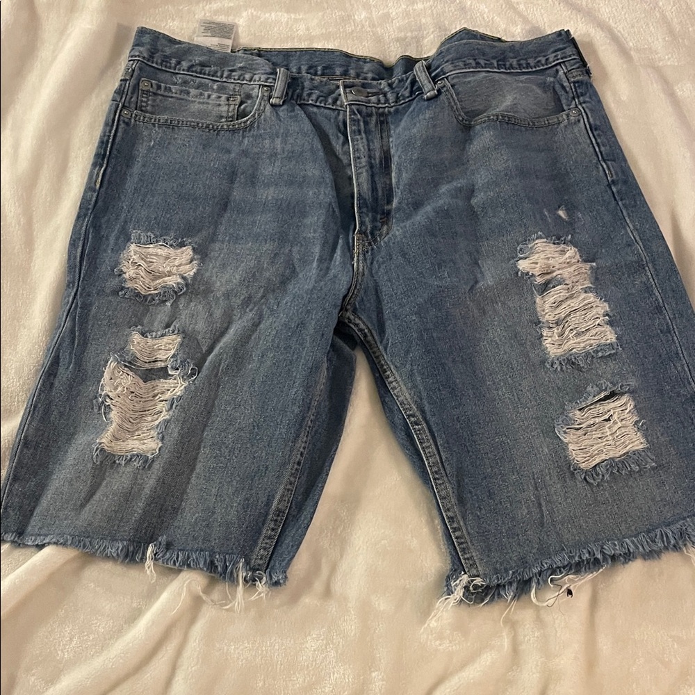 Levi's Ripped Blue Jean Shorts
